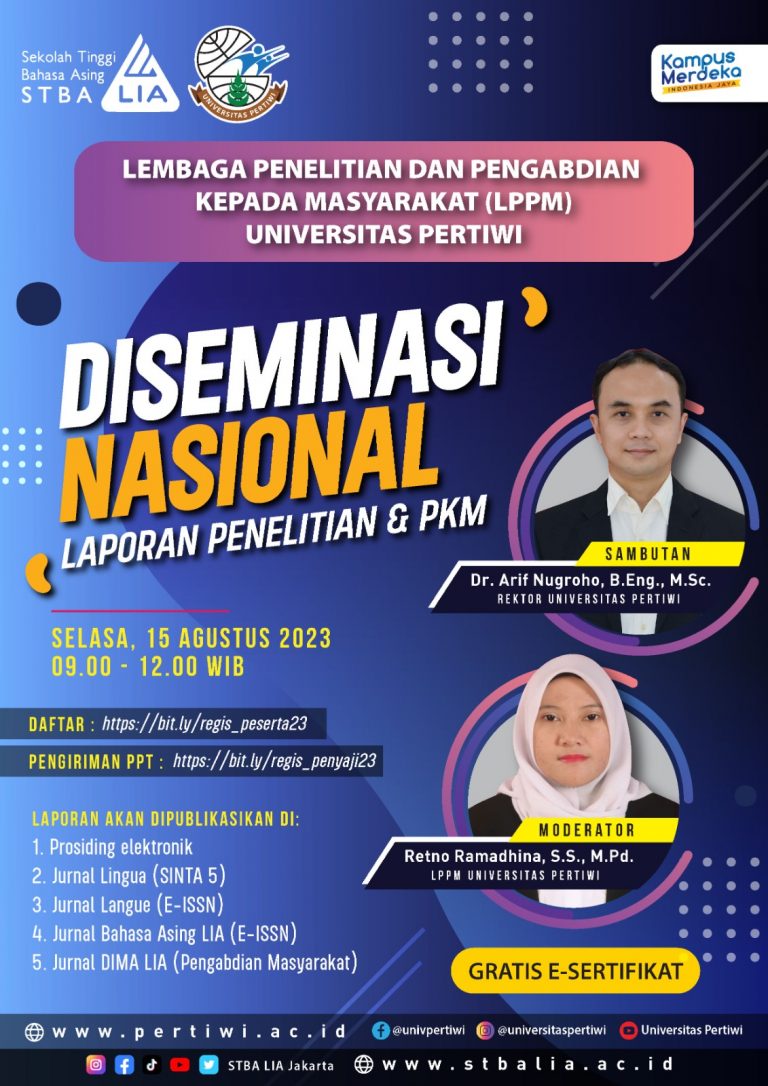 Akan Ada Desiminasi Nasional Laporan Penelitian dan PKM | LPPM Universitas Pertiwi